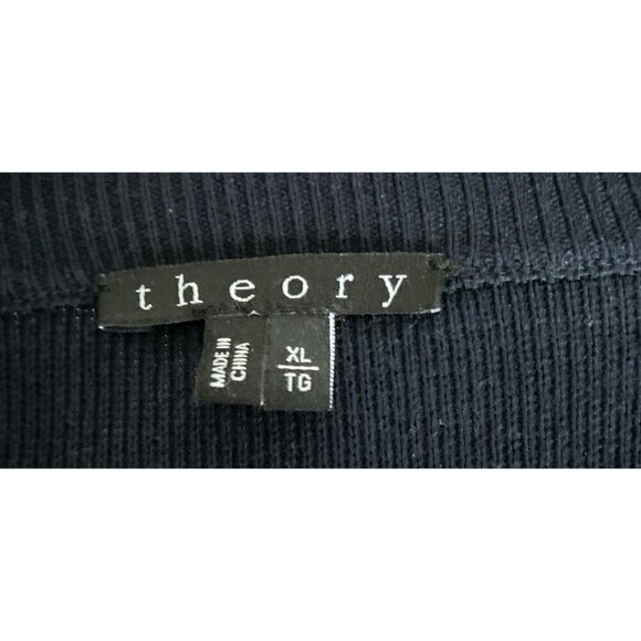 THEORY Bawden Chassis Zip-Up Cardigan Knit Blue Color-block Size XLarge - Picture 8 of 10